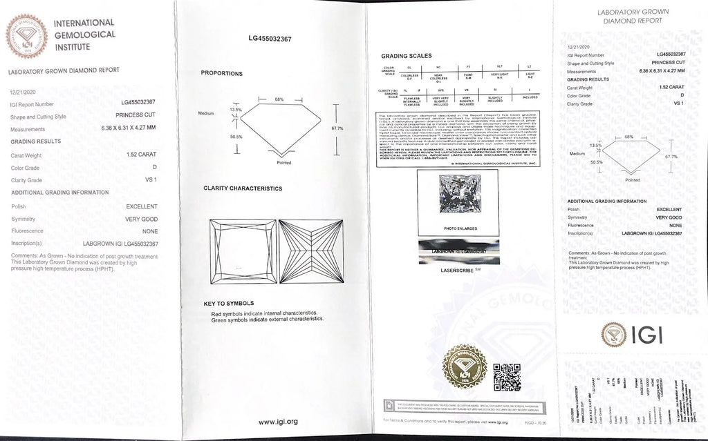 1ct 1.5ct 2ct 2.5ct 3ct 5ct Lab Grown Diamonds Princess Cut IGI GIA Certificate HPHT CVD Laboratory Diamond Wholesale